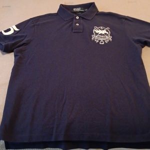 Polo by Ralph Lauren custom fit short sleeve with trio horsemen on the back
